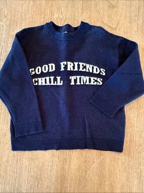 Zara Navy Pullover with White Lettering